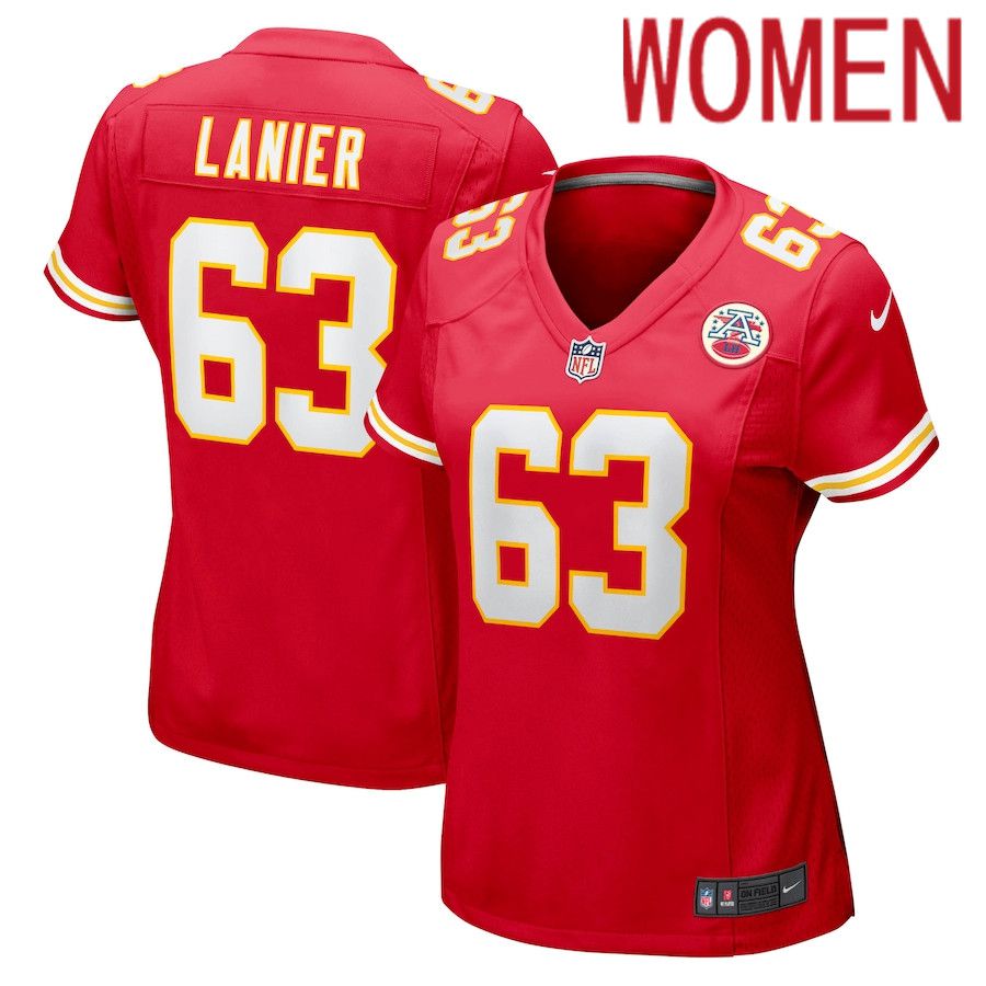Women Kansas City Chiefs #63 Willie Lanier Nike Red Retired Player NFL Jersey->women nfl jersey->Women Jersey